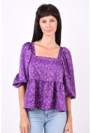 Bluza Dama Vero Moda Vmlolita 2/4 Puffer Sleeve Plum Perfect